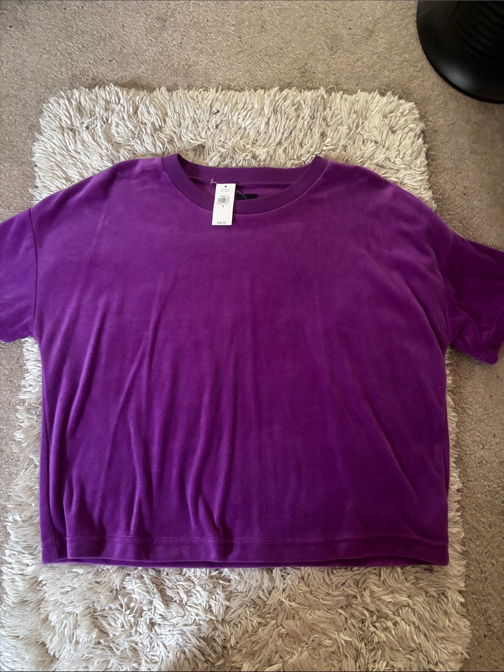 NWT GAP Purple Crewneck velour purple T-shirt size small